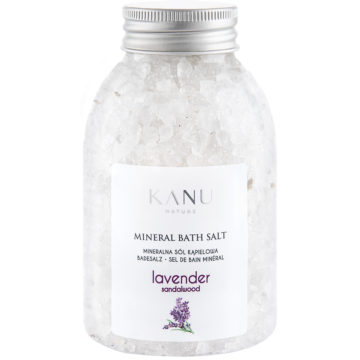 Sare de baie minerală cu lavandă și lemn de santal